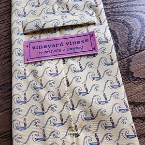 Vineyard Vines Yellow Lighthouse Tie